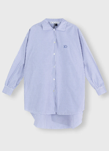 oversized shirt stripes | white/blue