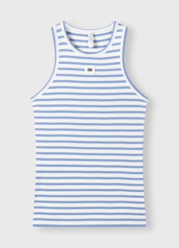 tank top rib stripes | ecru/blue bell
