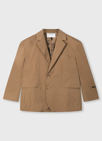 oversized blazer twill | cedar brown