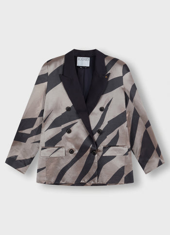 satin blazer zebra | warm taupe