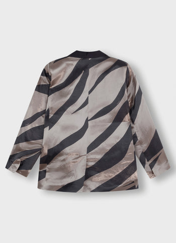 satin blazer zebra | warm taupe