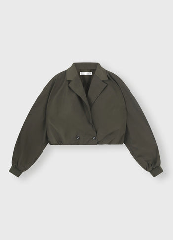 cropped blazer jacket | oil grey