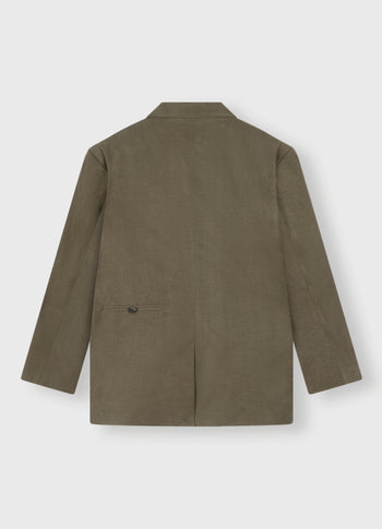 statement shoulder blazer | dark moss