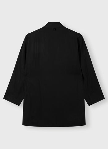 long flowy blazer lyocell | black