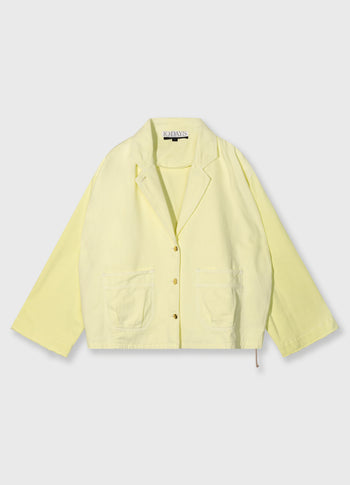 boxy jacket twill | pastel yellow