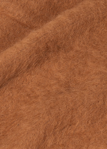 cropped knit turtleneck | suede