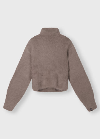 cropped knit turtleneck | moonrock