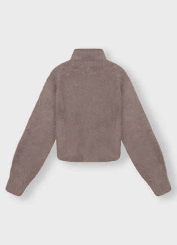 cropped knit turtleneck | moonrock