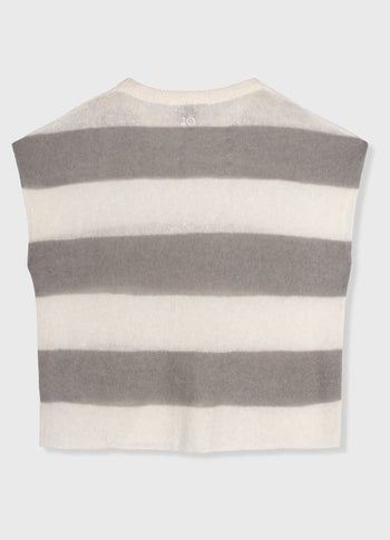 knit top stripes | ecru/sage