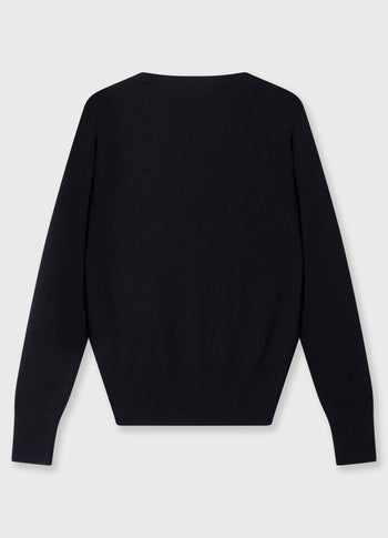 v-knit classic cashmere | black