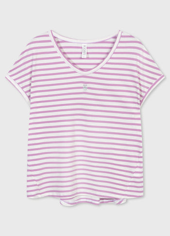 tee stripes | ecru/violet