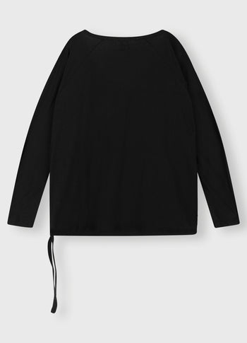 tie long sleeve tee | black