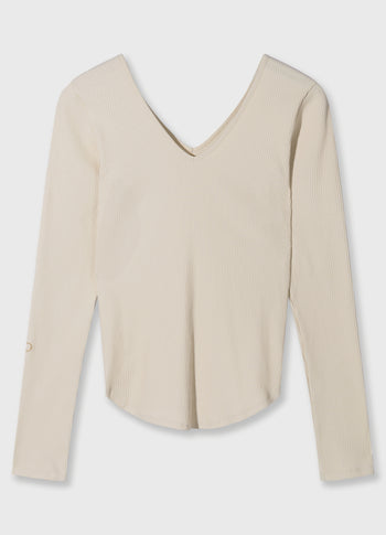 v-neck long sleeve ballet top | light earth