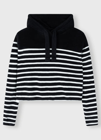 terry hoodie stripes | black/ecru