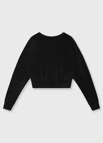 soft scuba cropped sweater | black