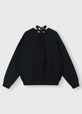 bow sweater | black