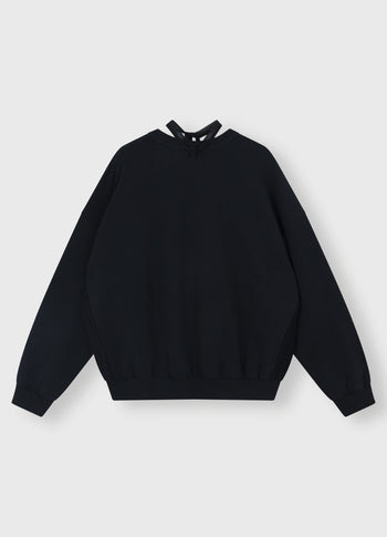 bow sweater | black