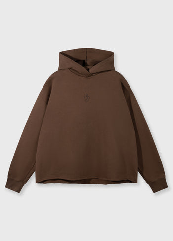 statement hoodie | dark truffle