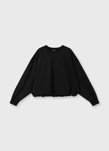 balloon sweater pearls | black
