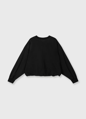 balloon sweater pearls | black