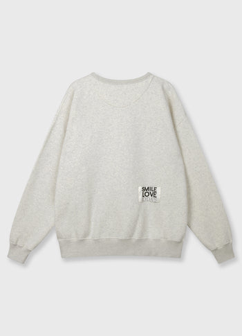 statement sweater smile love | soft white melee