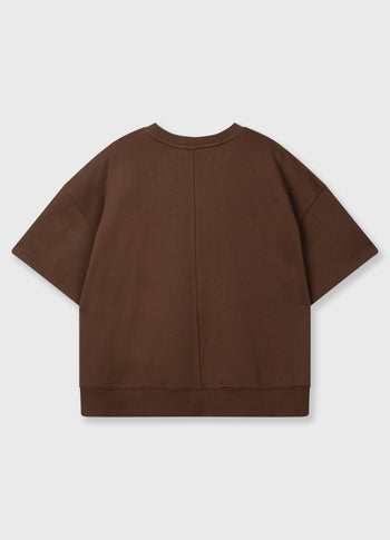 short sleeve sweater | dark truffle