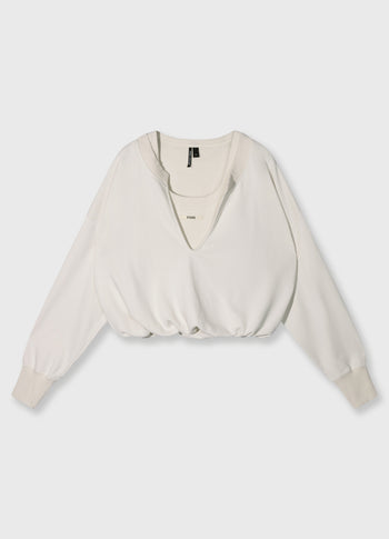 v-neck double sweater | cleansing kit