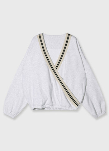 dance sweater tape | white grey melee