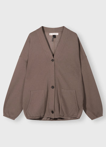 baseball cardigan fleece | moonrock