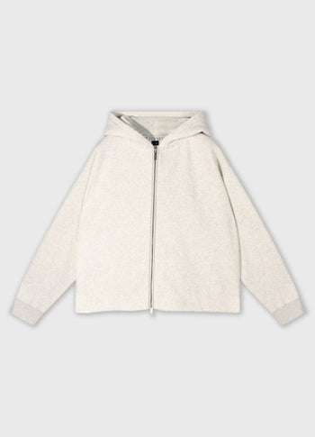 statement zip hoodie | soft white melee