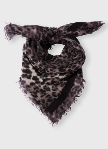wool bandana leopard | soft white melee