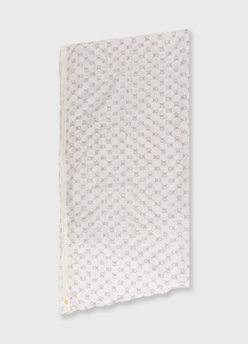 scarf monogram | ecru