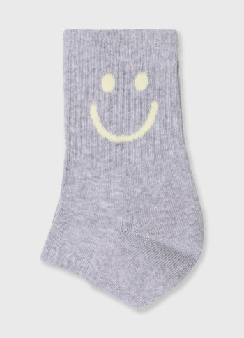 socks smile | white grey melee