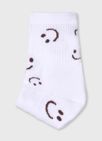 socks all-over smile | white