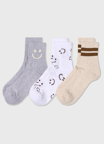 3-pack socks | soft white melee