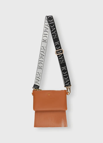 mini pouch fringe | saddle brown