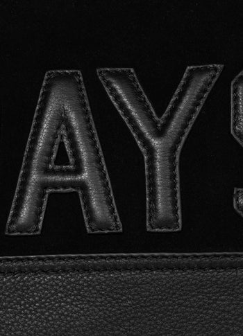 leather double mini pouch | black