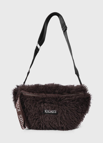 hairy cross body bag | deep wine
