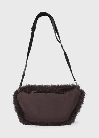 hairy cross body bag | deep wine