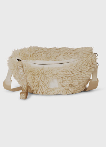 fluffy cross body bag | pearl