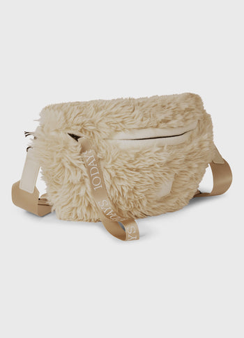 fluffy cross body bag | pearl