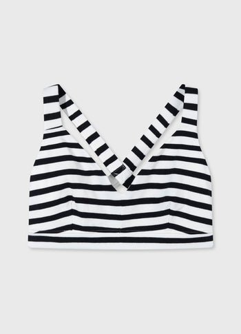 sporty bra stripes | ecru/black