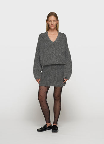 mini hairy knit skirt | antra melee