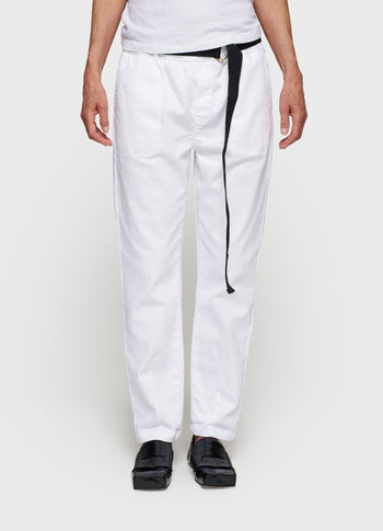 belted pants | optic white