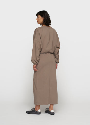 maxi gathering dress | moonrock