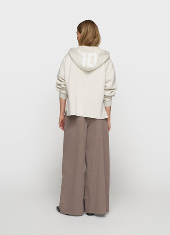 statement zip hoodie | soft white melee