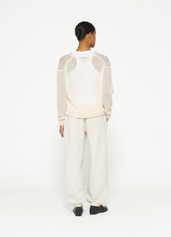 THE V-NECK KNIT SWEATER | ecru