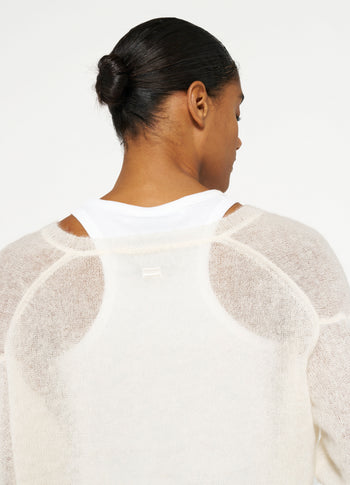 THE V-NECK KNIT SWEATER | ecru