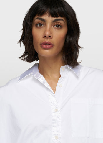 cropped smoking blouse | white