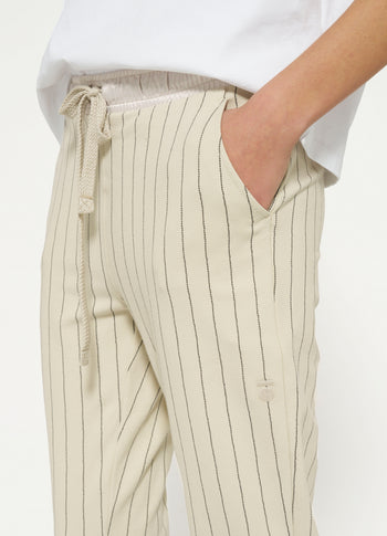 cropped jogger pinstripe | light safari